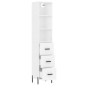 vidaXL Aparador alto madera contrachapada blanco 34,5x34x180 cm
