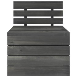 vidaXL Sofá central de palets de jardín madera de pino gris oscuro