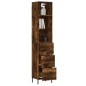 vidaXL Aparador de madera contrachapada roble ahumado 34,5x34x180 cm vidaXL Aparador de madera contrachapada roble ahumado 34,5x34x180 cm
