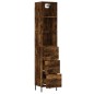 vidaXL Aparador de madera contrachapada roble ahumado 34,5x34x180 cm vidaXL Aparador de madera contrachapada roble ahumado 34,5x34x180 cm
