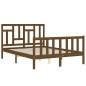 vidaXL Estructura de cama matrimonio con cabecero madera marrón miel vidaXL Estructura de cama matrimonio con cabecero madera marrón miel