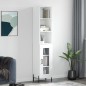 vidaXL Aparador alto madera contrachapada blanco 34,5x34x180 cm vidaXL Aparador alto madera contrachapada blanco 34,5x34x180 cm