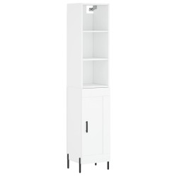 vidaXL Aparador alto madera contrachapada blanco 34,5x34x180 cm