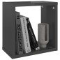 vidaXL Estantes cubo de pared 6 unidades gris brillo 26x15x26 cm vidaXL Estantes cubo de pared 6 unidades gris brillo 26x15x26 cm