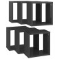 vidaXL Estantes cubo de pared 6 unidades gris brillo 26x15x26 cm vidaXL Estantes cubo de pared 6 unidades gris brillo 26x15x26 cm