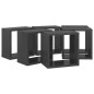 vidaXL Estantes cubo de pared 6 unidades gris brillo 26x15x26 cm vidaXL Estantes cubo de pared 6 unidades gris brillo 26x15x26 cm