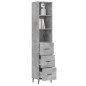 vidaXL Aparador de madera contrachapada gris hormigón 34,5x34x180 cm