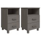 vidaXL Mesitas noche 2 uds HAMAR pino macizo gris claro 40x35x62 cm vidaXL Mesitas noche 2 uds HAMAR pino macizo gris claro 40x35x62 cm