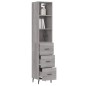 vidaXL Aparador alto madera contrachapada gris Sonoma 34,5x34x180 cm vidaXL Aparador alto madera contrachapada gris Sonoma 34,5x34x180 cm