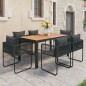 vidaXL Set de comedor de jardín de 7 piezas PVC ratán negro y marrón vidaXL Set de comedor de jardín de 7 piezas PVC ratán negro y marrón