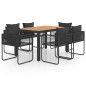 vidaXL Set de comedor de jardín de 7 piezas PVC ratán negro y marrón vidaXL Set de comedor de jardín de 7 piezas PVC ratán negro y marrón