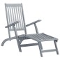vidaXL Tumbona de jardín con reposapiés y cojín madera maciza acacia vidaXL Tumbona de jardín con reposapiés y cojín madera maciza acacia