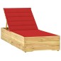 vidaXL Tumbona con cojín rojo madera de pino impregnada vidaXL Tumbona con cojín rojo madera de pino impregnada