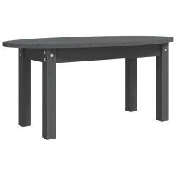 vidaXL Mesa de centro de madera maciza de pino gris 80x40x35 cm