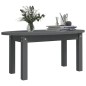 vidaXL Mesa de centro de madera maciza de pino gris 80x40x35 cm