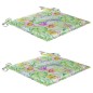 vidaXL Sillas de jardín 2 uds madera teca con cojines estampado hojas vidaXL Sillas de jardín 2 uds madera teca con cojines estampado hojas