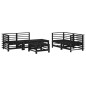 vidaXL Juego muebles de jardín 6 piezas madera maciza pino negro vidaXL Juego muebles de jardín 6 piezas madera maciza pino negro