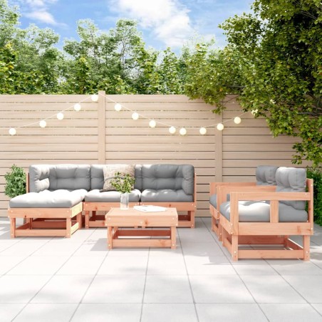 vidaXL Juego de muebles de jardín 7 pzas madera maciza abeto Douglas