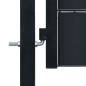 vidaXL Puerta de valla de PVC y acero gris antracita 100x124 cm vidaXL Puerta de valla de PVC y acero gris antracita 100x124 cm