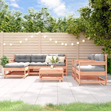 vidaXL Juego de muebles de jardín 7 pzas madera maciza abeto Douglas