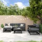 vidaXL Juego de muebles de jardín 7 piezas madera maciza de pino negro vidaXL Juego de muebles de jardín 7 piezas madera maciza de pino negro