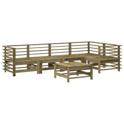 vidaXL Juego de muebles de jardín 6 pzas madera de pino impregnada