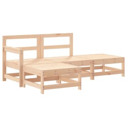 vidaXL Juego de muebles de jardín 4 piezas madera maciza de pino