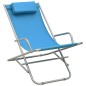 vidaXL Sillas mecedoras 2 unidades acero azul 
