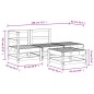 vidaXL Juego de muebles de jardín 4 pzas madera maciza de pino negro