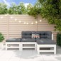 vidaXL Juego de muebles de jardín 4 pzas madera maciza de pino blanco vidaXL Juego de muebles de jardín 4 pzas madera maciza de pino blanco
