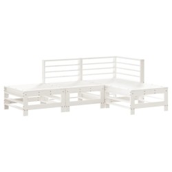vidaXL Juego de muebles de jardín 4 pzas madera maciza de pino blanco