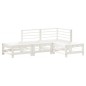vidaXL Juego de muebles de jardín 4 pzas madera maciza de pino blanco vidaXL Juego de muebles de jardín 4 pzas madera maciza de pino blanco
