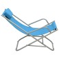 vidaXL Sillas mecedoras 2 unidades acero azul 