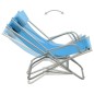 vidaXL Sillas mecedoras 2 unidades acero azul 