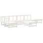 vidaXL Juego de muebles de jardín 7 pzas madera maciza de pino blanco vidaXL Juego de muebles de jardín 7 pzas madera maciza de pino blanco