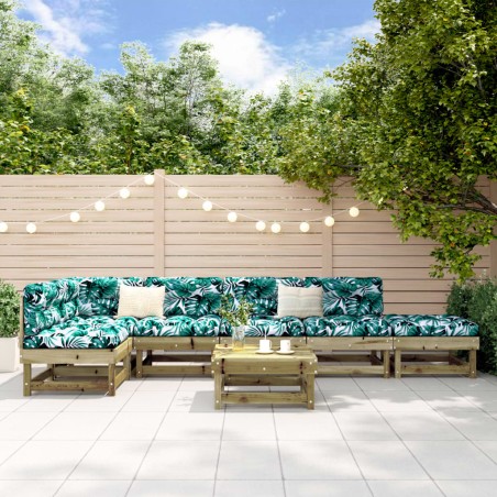 vidaXL Juego de muebles de jardín 7 pzas madera de pino impregnada