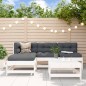 vidaXL Juego de sofás de jardín 5 piezas madera maciza de pino blanco vidaXL Juego de sofás de jardín 5 piezas madera maciza de pino blanco