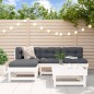 vidaXL Juego de sofás de jardín 5 piezas madera maciza de pino blanco vidaXL Juego de sofás de jardín 5 piezas madera maciza de pino blanco
