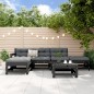 vidaXL Juego muebles de jardín 6 piezas madera maciza pino negro vidaXL Juego muebles de jardín 6 piezas madera maciza pino negro