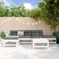 vidaXL Juego de muebles de jardín 6 piezas madera maciza pino blanco
