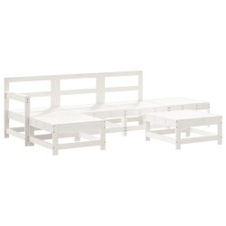 vidaXL Juego de muebles de jardín 6 piezas madera maciza pino blanco