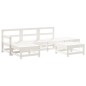 vidaXL Juego de muebles de jardín 6 piezas madera maciza pino blanco