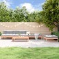 vidaXL Juego de sofás de jardín 5 pzas madera maciza de abeto Douglas