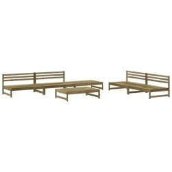 vidaXL Juego de muebles de jardín 6 pzas madera de pino impregnada