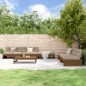 vidaXL Juego muebles de jardín 6 piezas madera maciza pino marrón miel