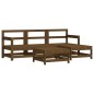 vidaXL Juego de sofás de jardín 5 pzas madera maciza pino marrón miel