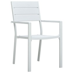 vidaXL Sillas de jardín 4 unidades HDPE aspecto de madera blanco