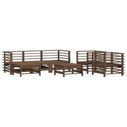 vidaXL Juego de muebles jardín 7 pzas madera maciza pino marrón miel