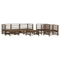 vidaXL Juego de muebles jardín 7 pzas madera maciza pino marrón miel vidaXL Juego de muebles jardín 7 pzas madera maciza pino marrón miel