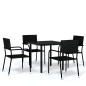 vidaXL Juego de comedor de jardín 5 piezas negro